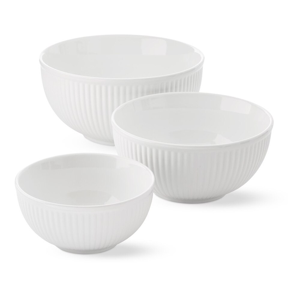 Ribbed Ceramic Mixing Bowls, Set of 3 Williams Sonoma Australia